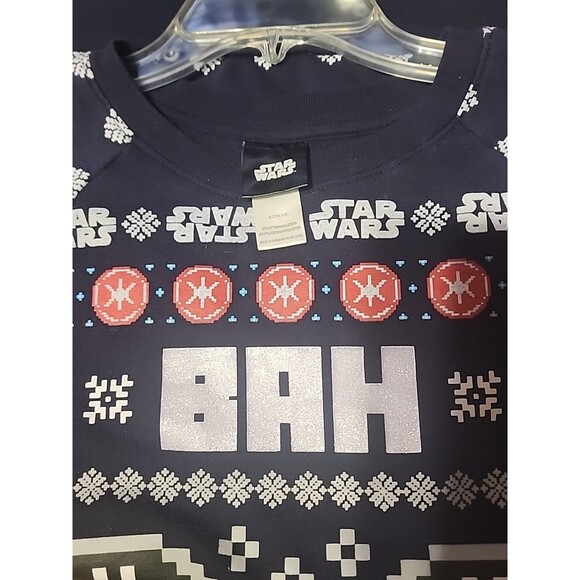 Star Wars Darth Vader Bah Humbug Christmas Sweater Navy Juniors Small 3-5 - Picture 5 of 6